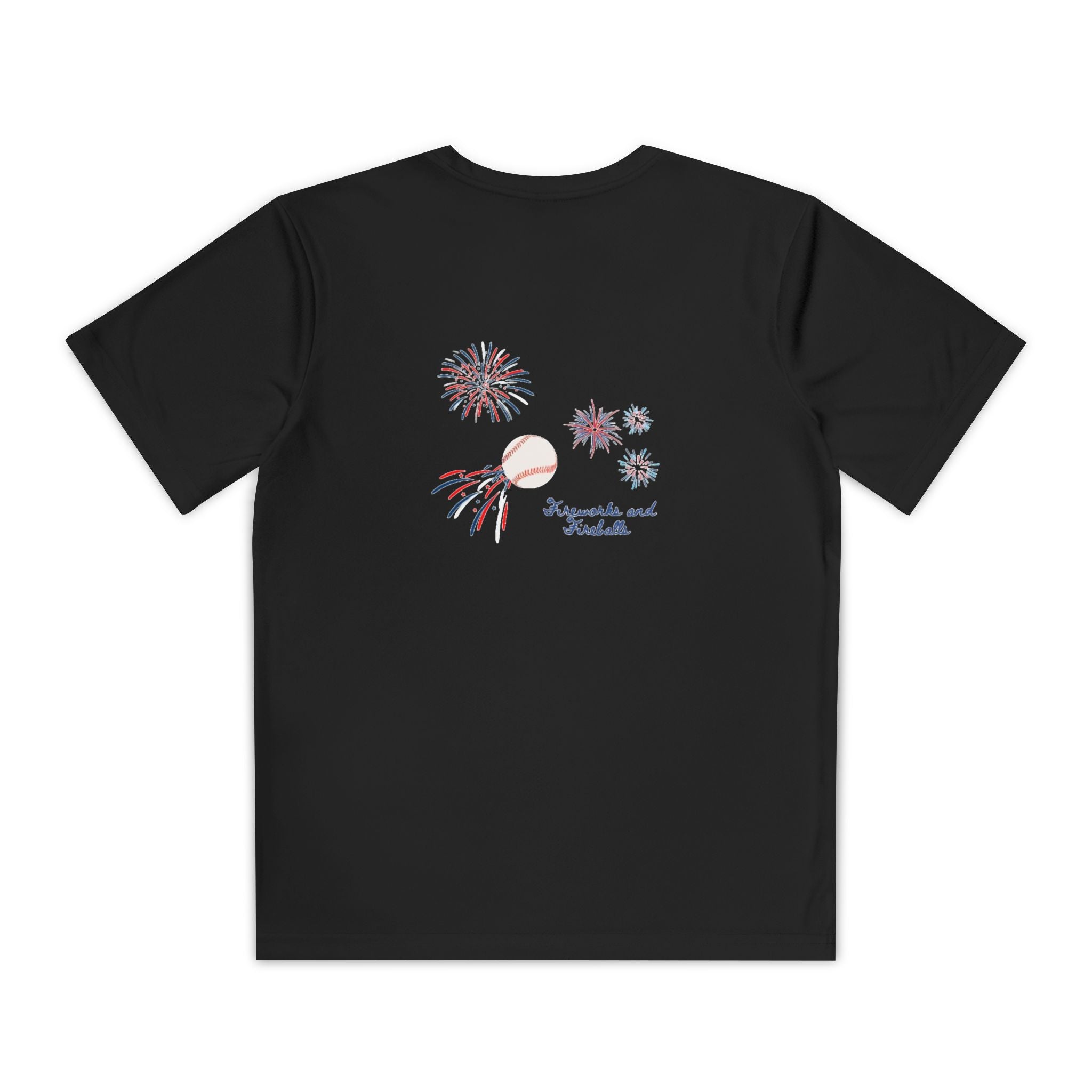 “Fireworks and Fireballs” Kids Black Tee